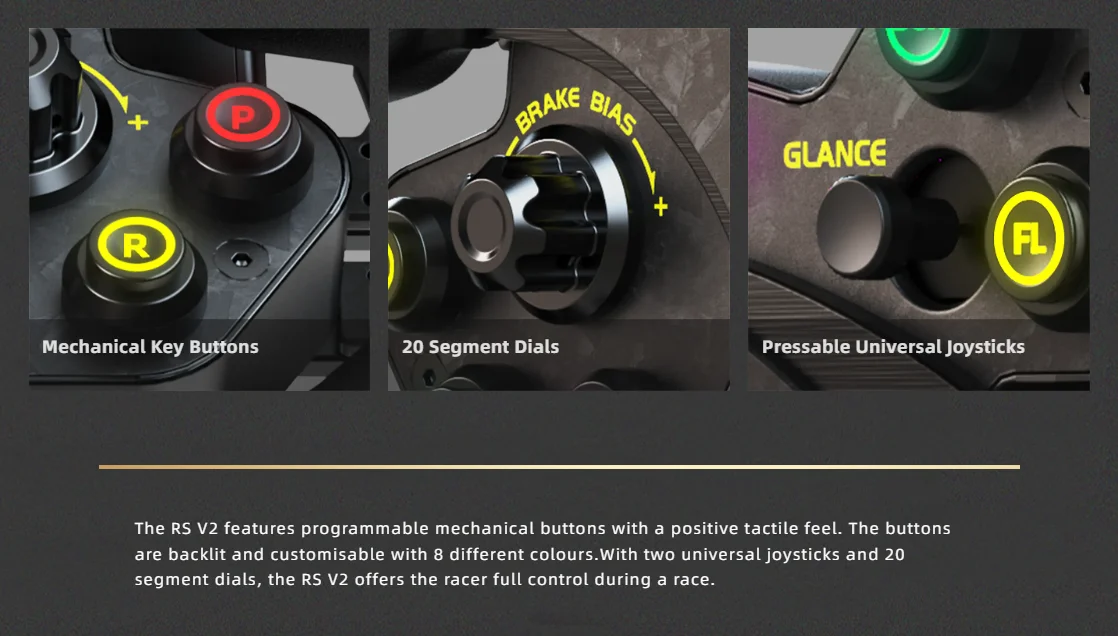 Racing RS V2 with 13 Inch Steering Wheel Compatible with All Wheelbases with Me