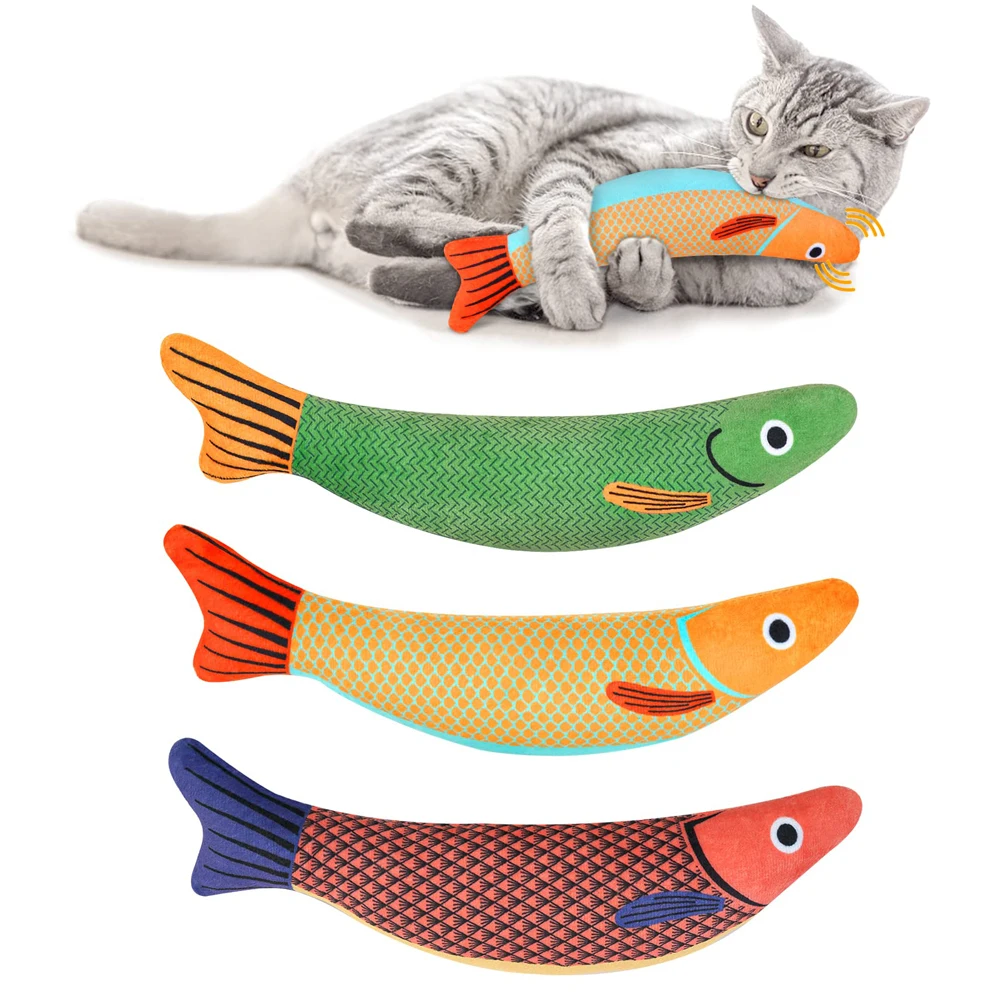 

Cat Cartoon Plush Fish Catnip Toy Bite-resistant Wear-resistant Teething Interactive Chew Toys Pet Supplies Wholesale