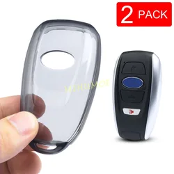 Sleek Black Transparent Car Key Fob Case Cover with Keychain (2x Key Case)