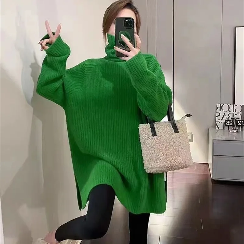 Women Autumn Winter Knitted Turtleneck Sweater
