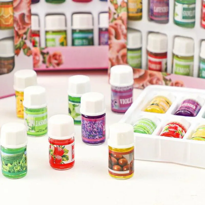 Essential Oil Set 12*3ML Perfume Aroma Fragrance Essential Oil Set Humidifier Water Soluble Essential Oil Home Room Car Air Freshener