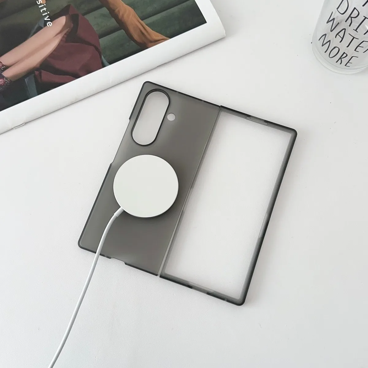 Premium Ultra-Slim Transparent Magnetic Phone Case with Wireless Charging Compatibility