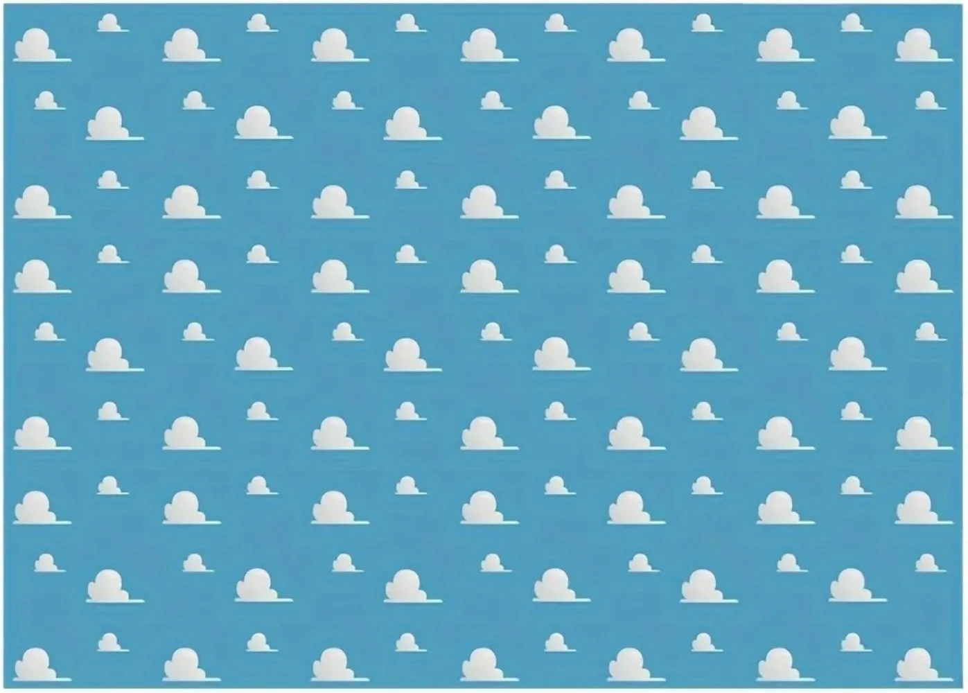Cartoon Blue Sky and White Clouds Party Backdrop
