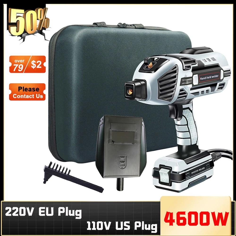 4600W 110V/220V&plusmn;15% Handheld Arc Welder Home Electric Welder Fully Automatic Smart With Toolbox/Welding Mask/Steel Brush