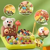 Toddler Montessori Toy Fishing Whac A Mole Pull Carrot Feeding 4-In-1 Multifunctional Music Toy Learning Educational Baby Gift 2