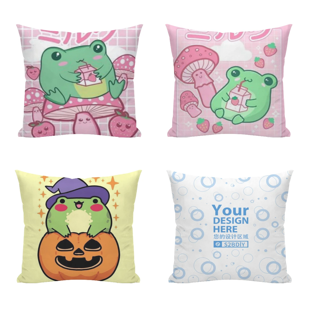 

Cottage Frogs Pillow Cushion Case Dakimakura Cover Decorative Sleeping 45x45cm