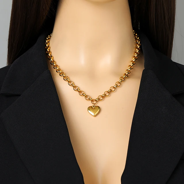 EILIECK 316L Stainless Steel Heart Love Pendant Necklace For Women Daily Wear Trendy Exquisite Charm Neck Chain Jewelry Gift 2 EILIECK 316L Stainless Steel Heart Love Pendant Necklace For Women Daily Wear Trendy Exquisite Charm Neck Chain Jewelry Gift 2