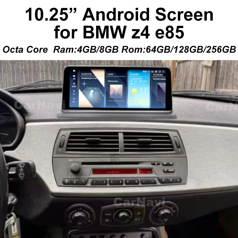 Android Auto Limitation Screen, Carplay sans fil intégré, Google Map DVR, Accessoires de voiture pour BMW Z4 E85, 256 Go Rom, 8 Go Ram