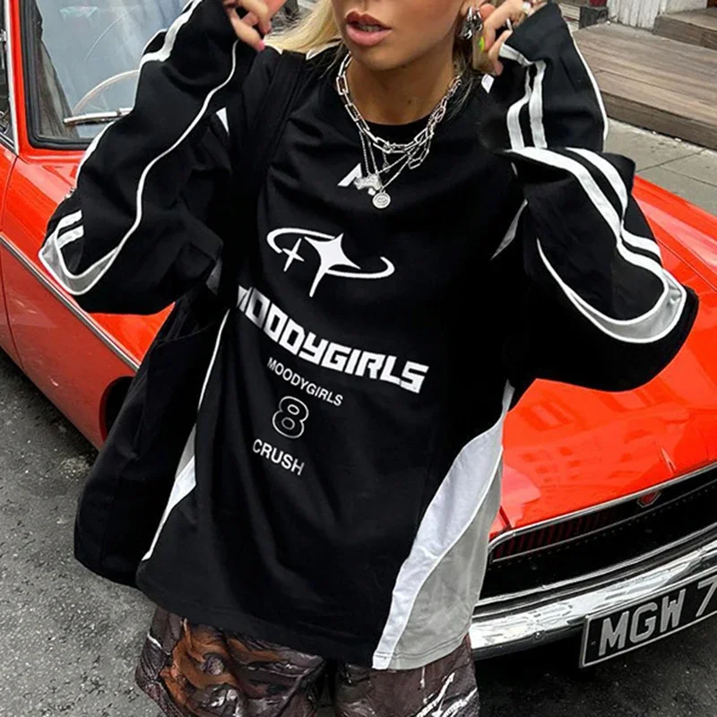 

Grunge Streetwear Loose Sweatshirt Women Casual Print Full Sleeve Oversized Sweats Shirts Autumn Pullovers y2k Harajuku