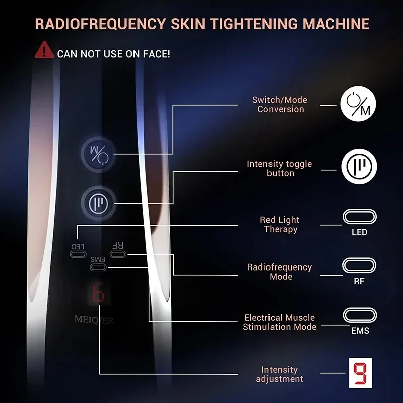 RF Radio Frequency Body Slimming Machine and Cellulite Massager EMS Belly Fat Burner LED Therapy Lose Weight Sculpting Machine