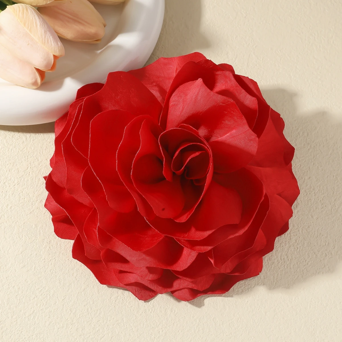 16CM Luxury Fashion Fabric Rose Flower Big Brooches for Women Exaggerated Handmade Floral Pin Brooch Wedding Party Cloth Jewelry