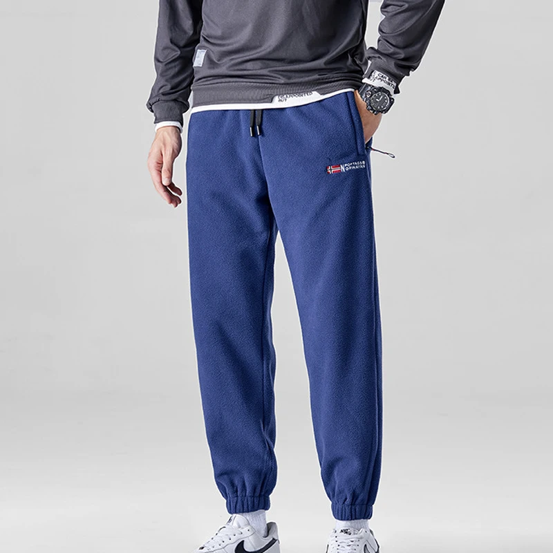 DIMUSI Winter Male Lambswool Warm Pants Casual Men's Fitness Jogging Sweatpants Male Drawstring Bottoms Fleece Trousers Clothing 3
