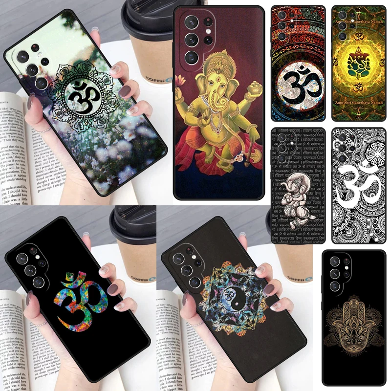 Floral Om Yoga Hindu Aum Om Yaga Cover Per Samsung Galaxy S23 Ultra S22 S20 S21 Fe S8 S9 S10 Plus Note 10 20 Ultra Phone Case