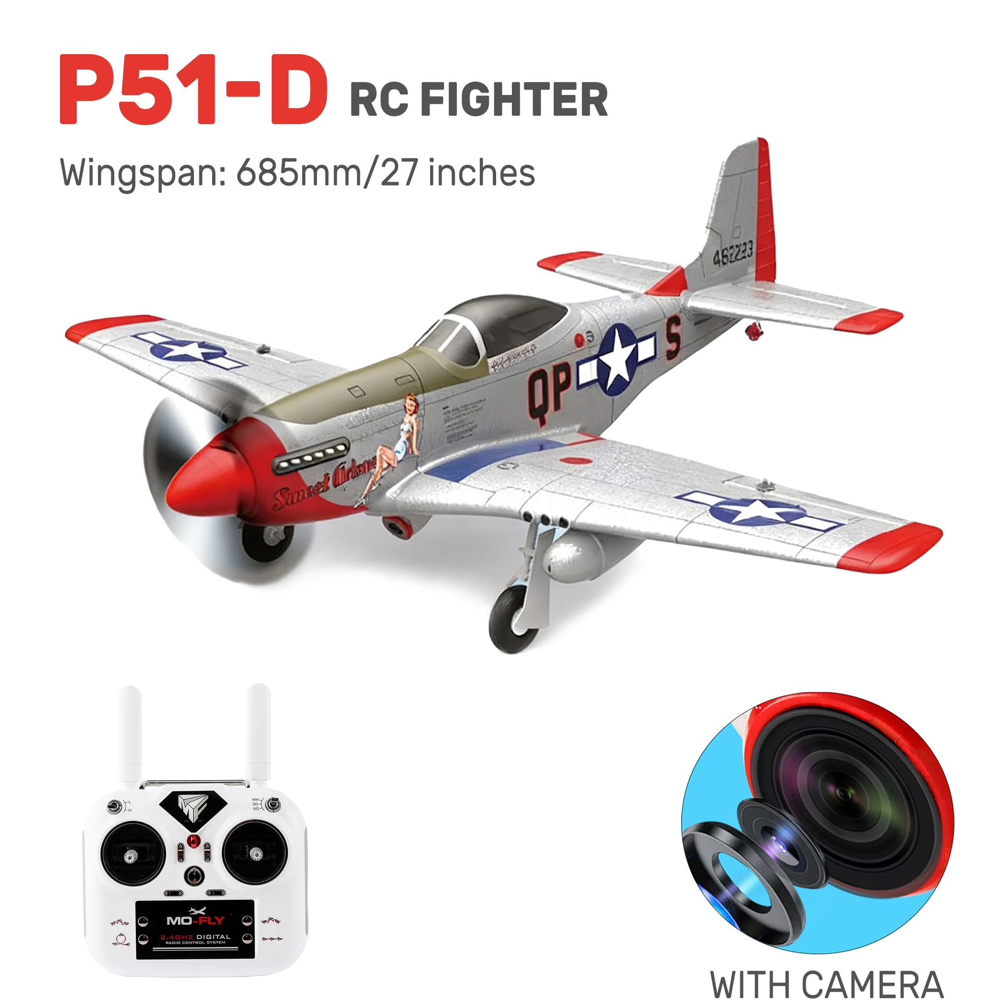 RC-Flugzeug P-51D Mustang 1/16 EPP mit oder ohne Kamera - Einsteiger