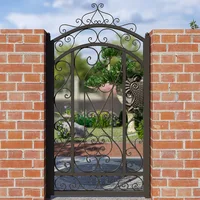 European Mediterranean Factory Customize Size Color Durable heavy-duty wrought Iron Steel garden entry security Courtyard Gate 2