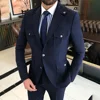 Four Pockets Men Suits 2 Piece Fashion Single Breasted Notch Lapel Suit Business Casual Wedding Tuxedo Slim Costume Homme 3