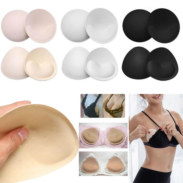 3 Pairs Bra Pads Inserts Push Up Removable Sew Cups Enhancers Inserts for  Top Swimsuit Sports Bra Black