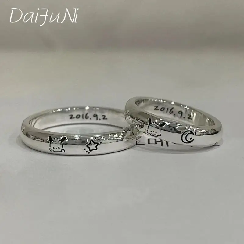 

Ins Anime New Sanrio Hello Kitty Pochacco Sweet Couple Ring Best Friend Ring Jewelry Kawaii Christmas Gift Cartoon Cute Girls