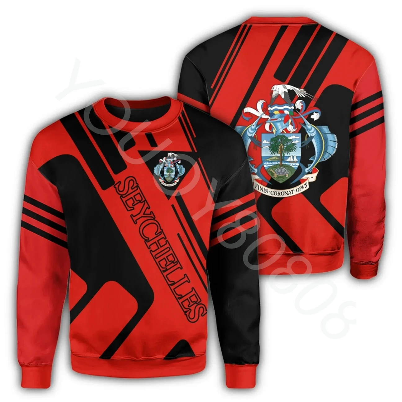 

New African Clothing Seychelles Sweatshirts Rocky Style Men's Women's Casual Street New Crew Neck Sweatshirts