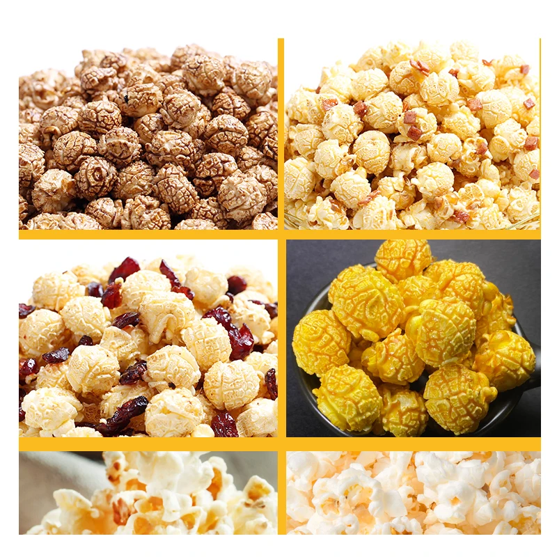 High capacity Commercial Spherical Popcorn Machine Gas/Electromagnetic Heating Fully-automatic Caramel Popcorn Making Machine 6