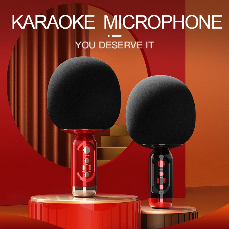 K2 Wireless Karaoke Microphone Bluetooth Handheld Portable Speaker Home KTV Player with Dancing