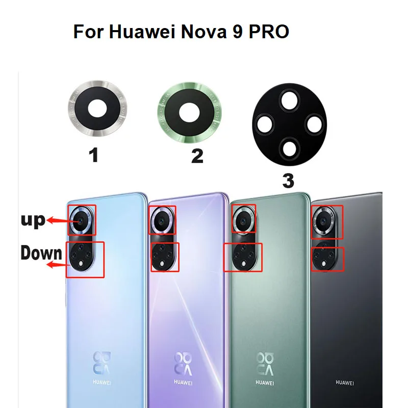 

2PCS For Huawei Nova 9 PRO Back Rear Camera Glass Lens With Adhesive Sticker Glue