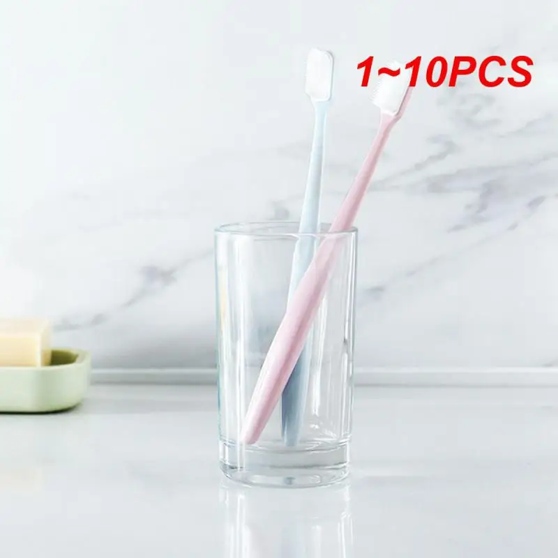 

1~10PCS Soft Nano Care Teeth Cleaning Toothbrush Solid Color Portable Couple Comfortable Bristles Adults Travel Toothbrush