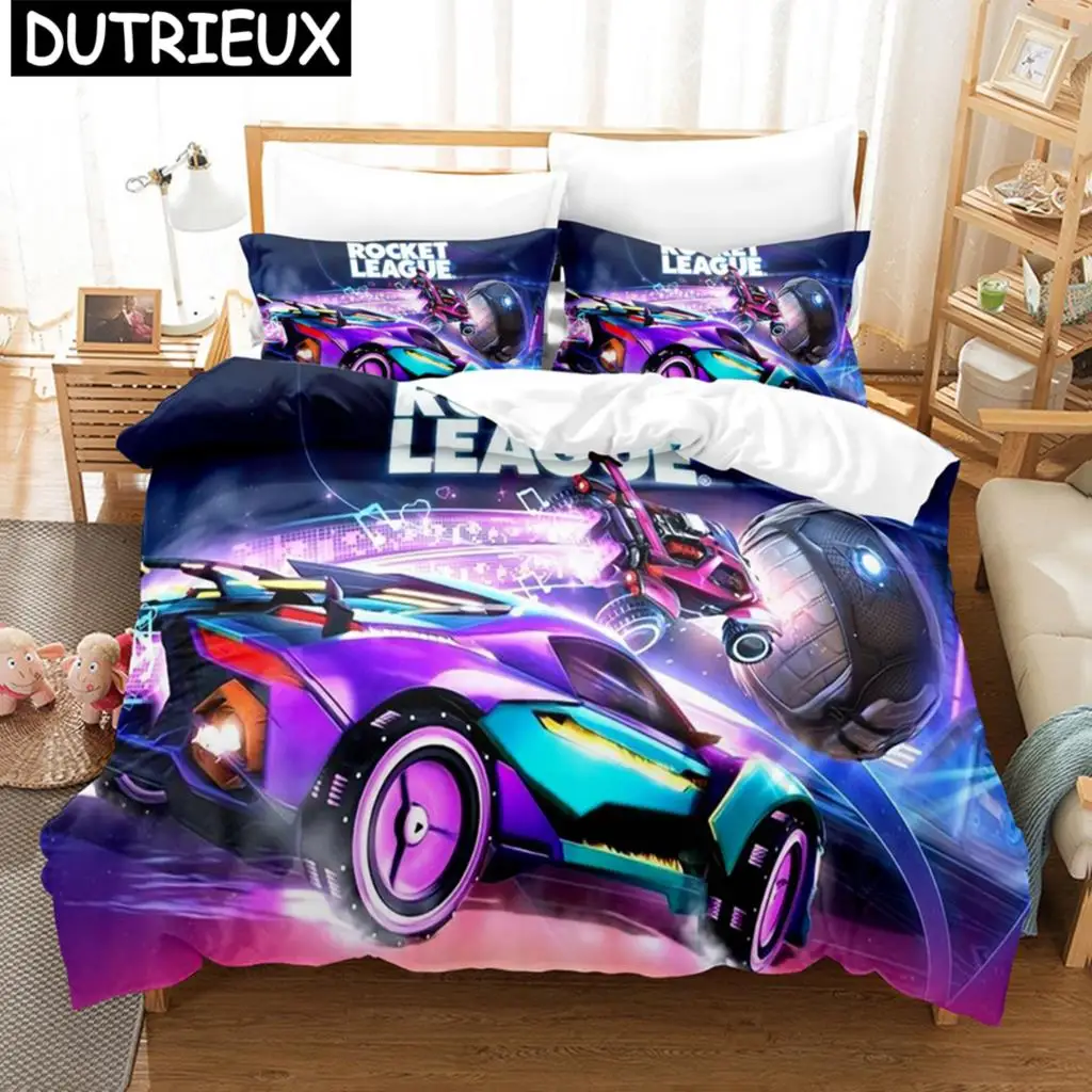 

Rocket League Duvet Cover Fashion Gaming Bedding Set Motorsport King Twin Full Size With Pillowcase For Boys Teens Youth Gifting