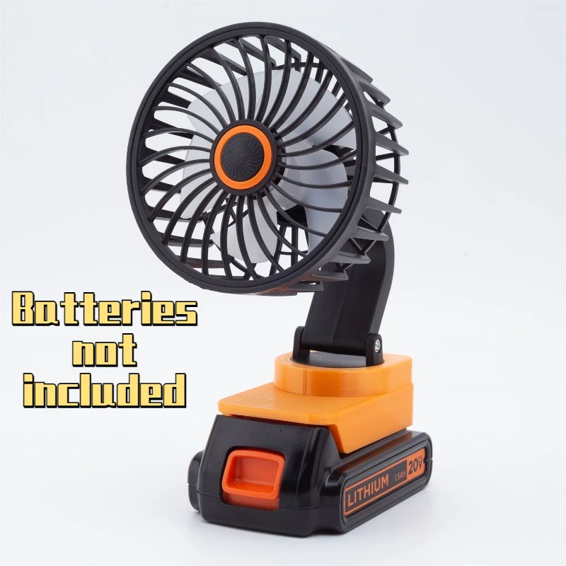 Portable Camping Fan with Multi Angle Adjustable Cordless Fan Suitable for BLACK+DECKER20V Lithium Battery (excluding Battery) vml 1 lithium battery adjustable sensitivity refrigerant leak detector car refrigerant leak detector leak detector