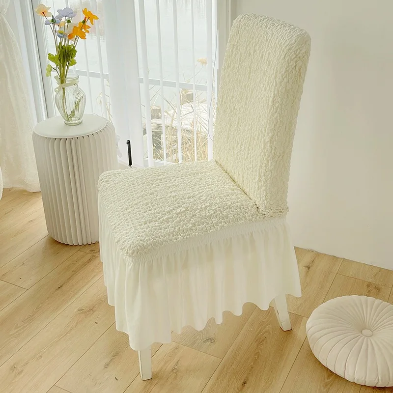 

Banquet Skirt Slipcover Stretch Jacquard Dining Chair Cover Wedding Party Elastic Seat Cover