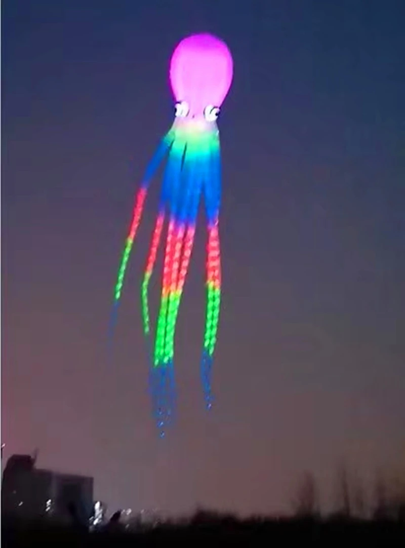 20m led octopus kites flying trilobites kite for adults kite string line windsurfing led fish kites with battery Breezemoon fun 3
