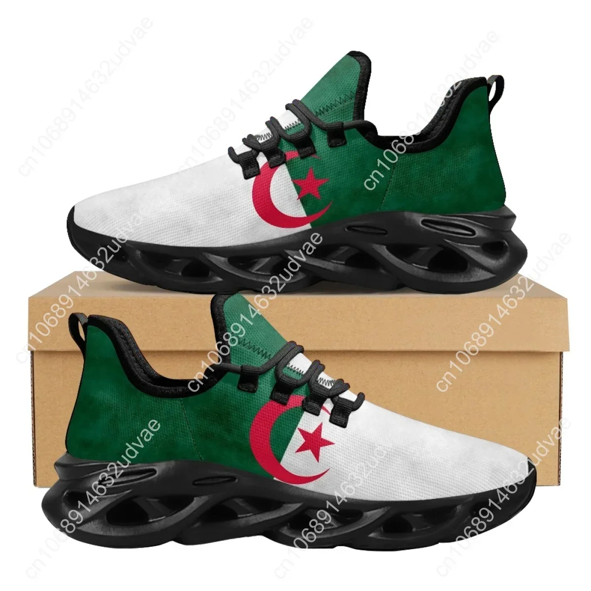 Flag of Algeria Design Flat Casual Women Shoes Lace Up Fashion Sneakers Wlaking Shoes Female Beach Footwear Zapatos