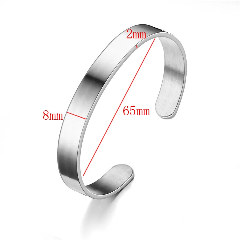 Noter Herren-Edelstahlarmband 4/6/8 mm Öffnungsarmreif Geschenk für Ihn Pulsera Hombre Pulseira Masculina Aço Inox Domvel Joias – Detail 9