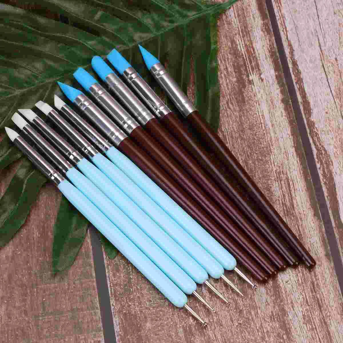 

10PCS Silicone Clay Sculpting Tools, Polymer Modeling Clay Dotting Tool Set for Pottery Sculpture, Nail, DIY Handicraft