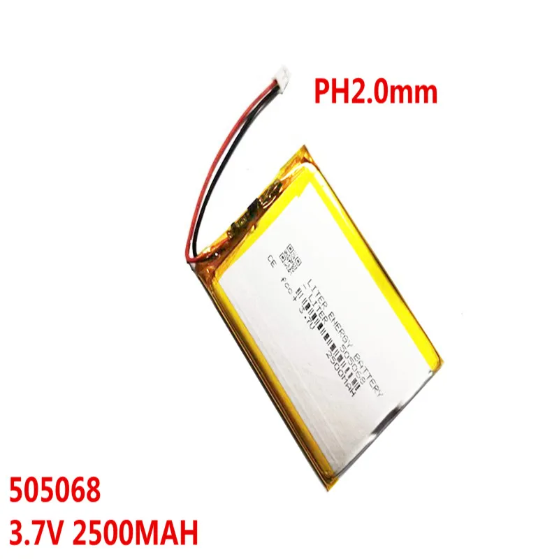 Jst Ph2.0 2,0 V 3,7 505068 2500Mah Hium-Polymer-Lipo-Akku Fuir Ps4 Gold Bluetooth-Headset Mp5 Psp-Controller