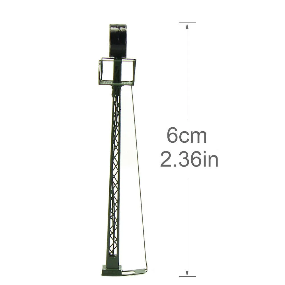 2Pcs Model Railway Lights Building Lattice Mast Light Gauge H0 Layout LED Lamp Decorative Stakes Garden Decoration Outdoor model railway street lights