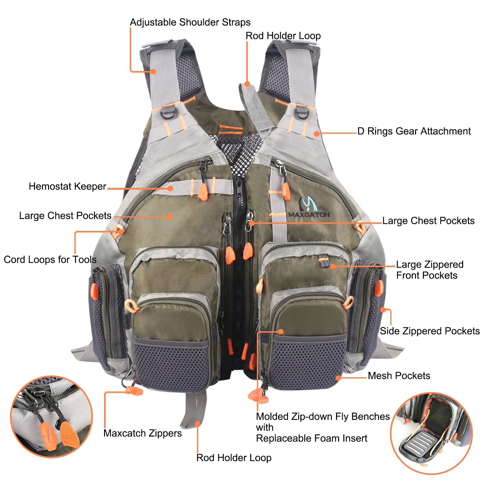 Redington Clark Fork Mesh Fishing Vest 5FM001341
