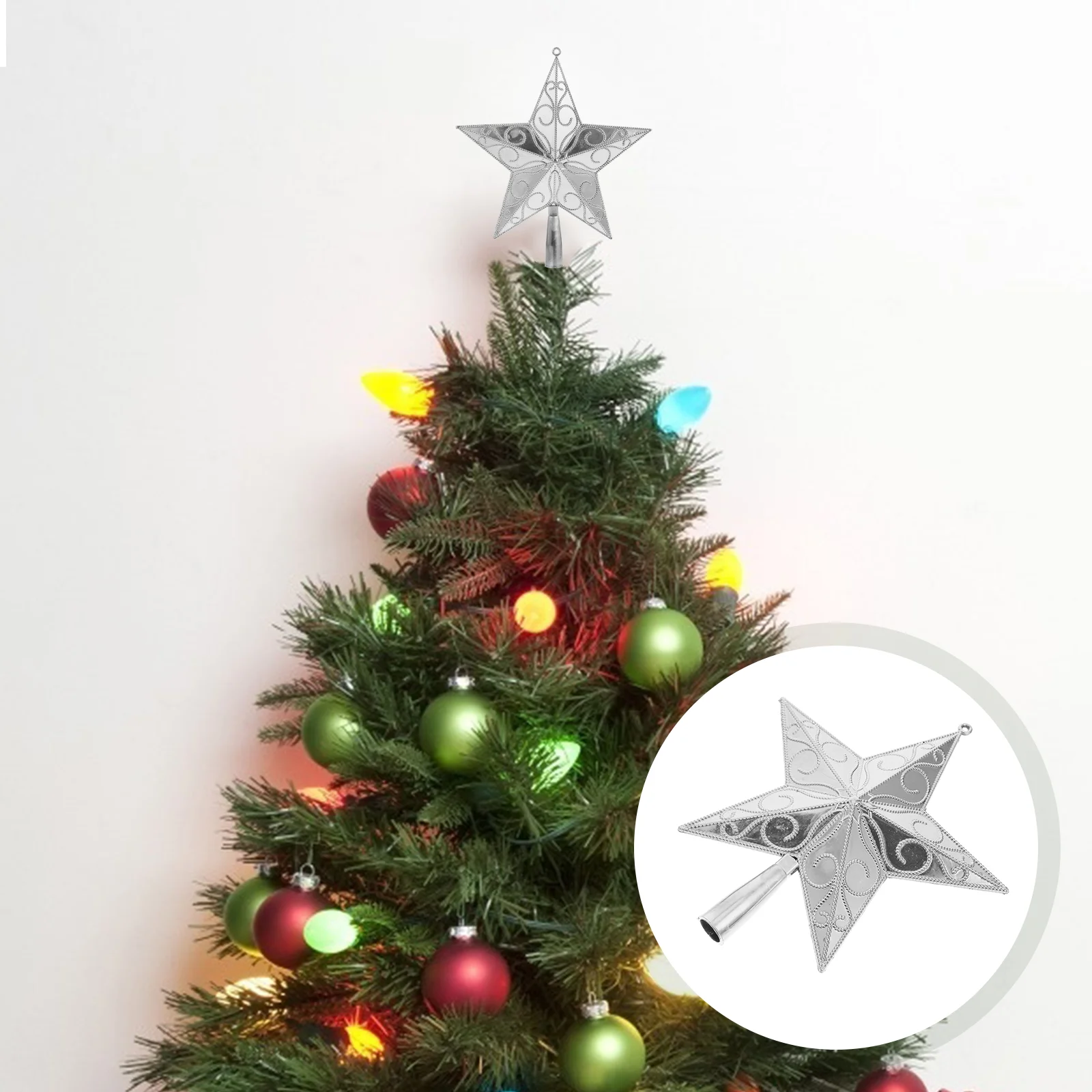 

1Pc Christmas Tree Topper Ornament Xmas Tree Five-pointed Star Adornment