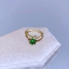 MIGGA Mix Design Multicolor Cubic Zircon Heart Flower Ring Opening Gold Color Plated Copper Women Jewelry 6