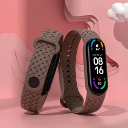 Premium Soft Silicone Sport Wristband Replacement Strap - Mi Band 7-6-5 (4 brown)