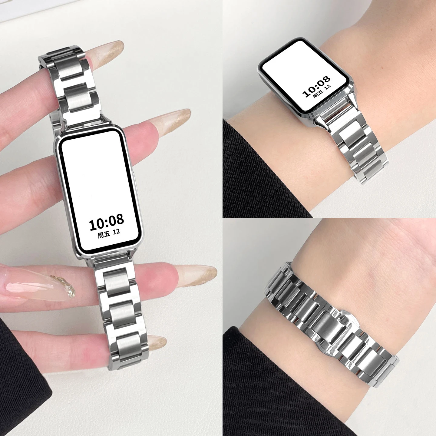 Graceful Metal Stainless Steel Watchband Replacement Bracelet