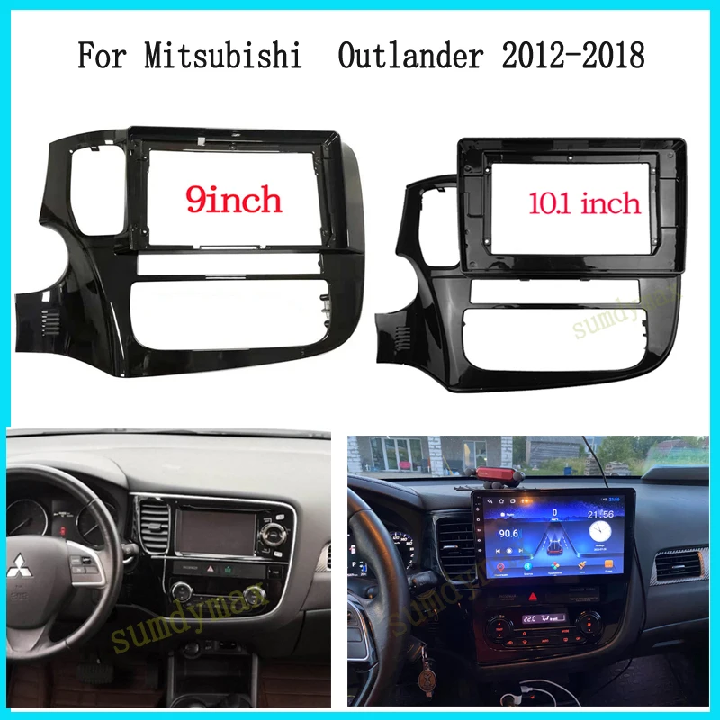 

9 дюймов 2 Din пластиковая панель Fascia рамка 10,1 дюймов Автомобильный Радио DVD GPS Mp5 для Mitsubishi Outlander 3 2012-2018 комплект крепления для приборной панели