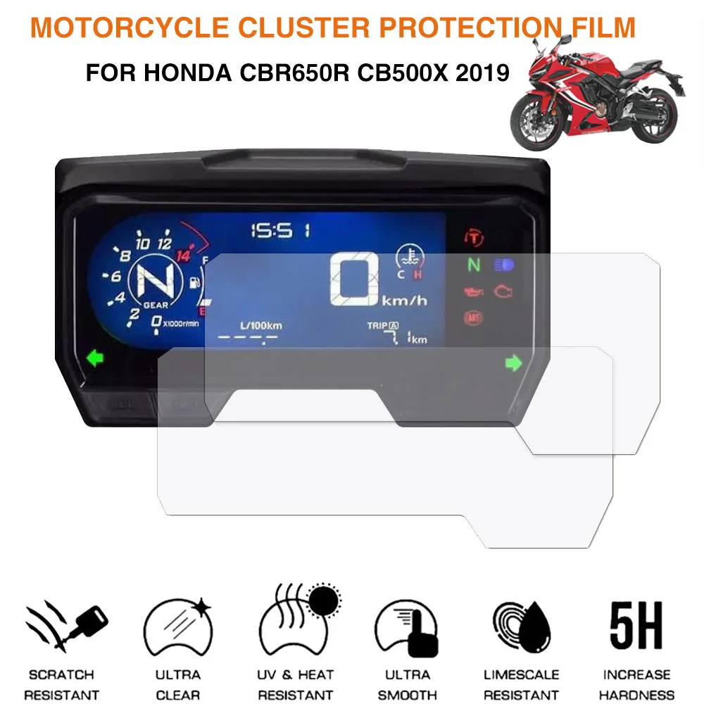For HONDA CBR650R CB650R CB500F Motorcycle Speedometer Scratch Cluster Screen Protection Film Protector