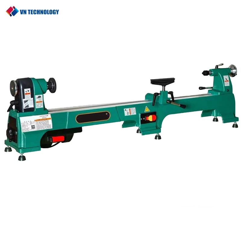 

10 Inch Wood Lathe Woodworking Woodturning Machine, Grinding Polishing Beads Drill Rotary Tool Set Variable Speed 750W