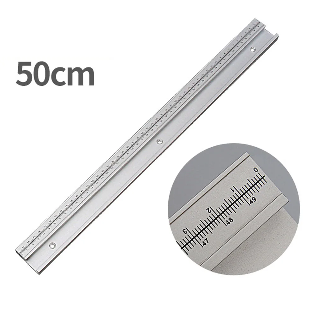 T-Track With Scale For Woodworking Double Cut Profile Universal With Predrilled Mounting Holes Aluminum T-Slot-Router Track