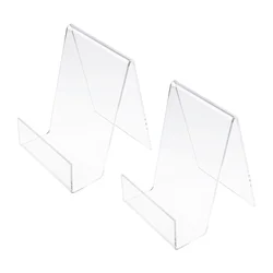 Set of 2 Acrylic Display Stands for Comics, Books, Laptops, and Magazines (Transparent Color)