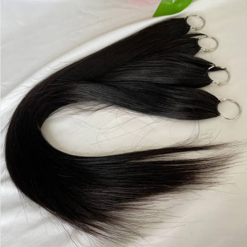Human Hair Extensions Feather Hair Extension 100% Remy Human Hair Silky Straight Wig Natural Color 200 PCs/Lot