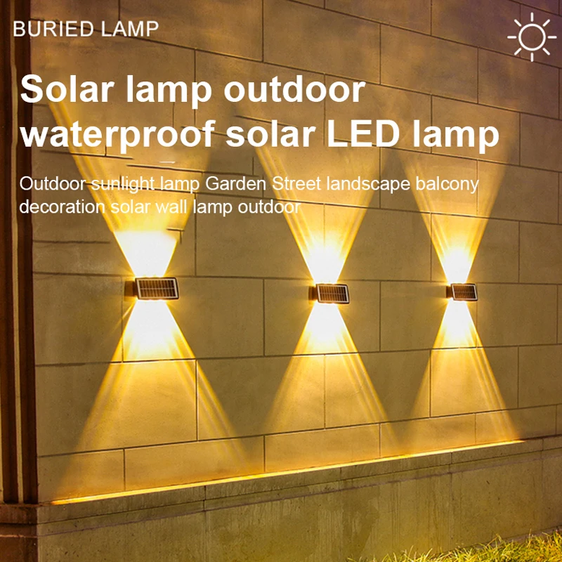 

Solar LED Outdoor Waterproof Up And Down Luminous Lighting Garden Decoration Solar Lights Stairs Landscape Balcony Sunlight Lamp