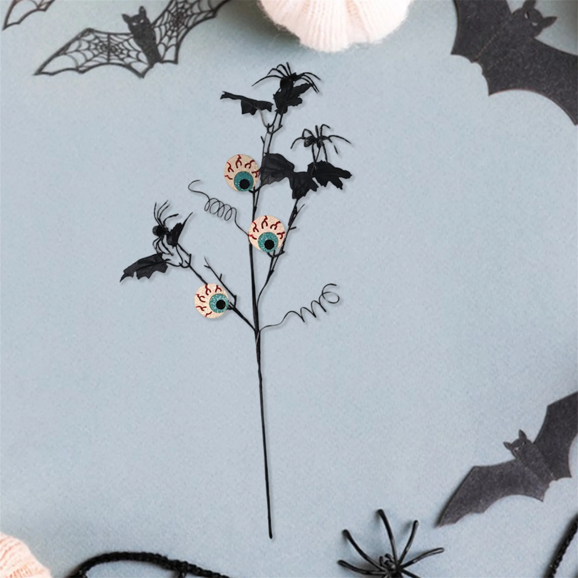 Gothic Halloween Black Rose Bouquet Artificial Flower Arrangement for Home Party Decor Table Centerpieces and Vase