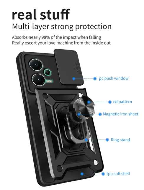 Funda protectora para Xiaomi Redmi Note 12 Pro 5G, carcasa protectora trasera para cámara deslizante - Image 6